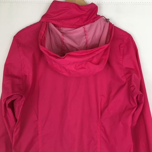 Columbia Women’s Lightweight Jacket Pink Windbreaker Hooded Packable Size L - Picture 10 of 12